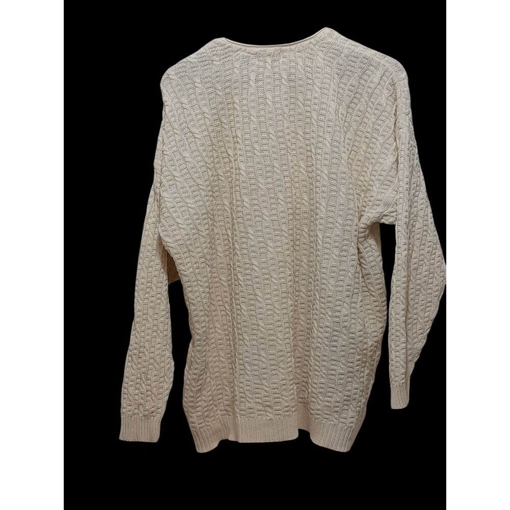 Vtg Women Ireland Cableknit Chunky Oversized Heavyweight Slouchy Medium Cardigan - Picture 4 of 12